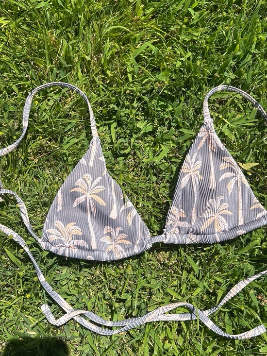 Honey Swim Other - Honey swim Gray Palm Tree Triangle Bikini Top